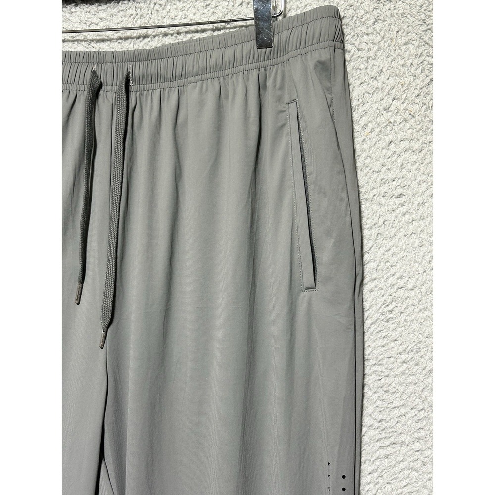 Auxo Men's Stretch Athletic Jogger Pants: Zipper Pockets, Gym, Hike, Gray XL - Picture 2 of 11